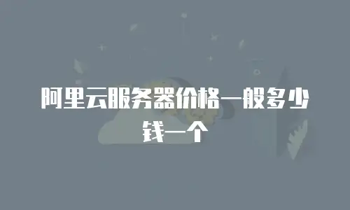 阿里云服务器价格一般多少钱一个