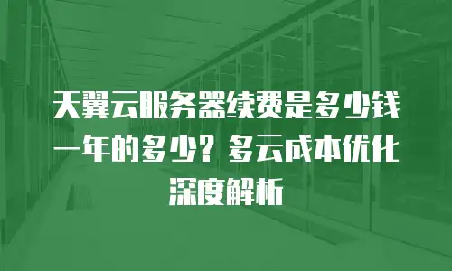 天翼云服务器续费是多少钱一年的多少？多云成本优化深度解析