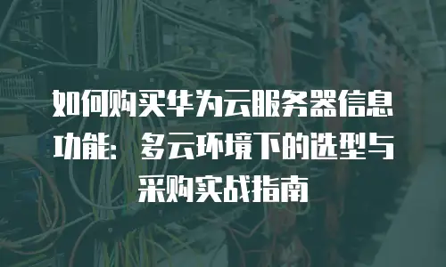 如何购买华为云服务器信息功能：多云环境下的选型与采购实战指南