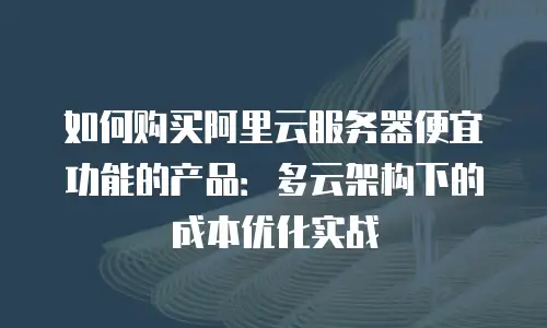 如何购买阿里云服务器便宜功能的产品：多云架构下的成本优化实战