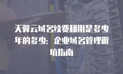 天翼云域名续费租用是多少年的多少：企业域名管理避坑指南