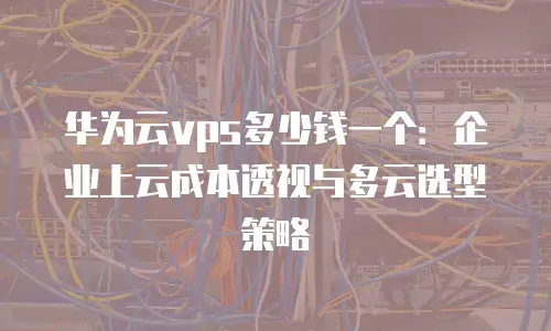 华为云vps多少钱一个：企业上云成本透视与多云选型策略
