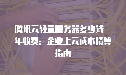 腾讯云轻量服务器多少钱一年收费：企业上云成本精算指南