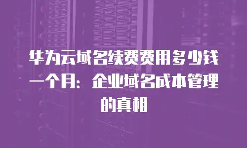 华为云域名续费费用多少钱一个月：企业域名成本管理的真相