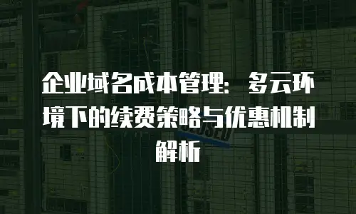 企业域名成本管理：多云环境下的续费策略与优惠机制解析