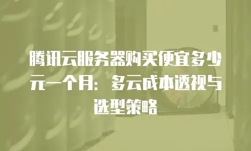 腾讯云服务器购买便宜多少元一个月：多云成本透视与选型策略