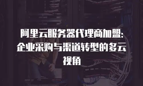 阿里云服务器代理商加盟：企业采购与渠道转型的多云视角