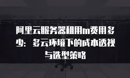 阿里云服务器租用m费用多少：多云环境下的成本透视与选型策略