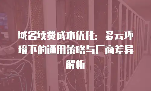 域名续费成本优化：多云环境下的通用策略与厂商差异解析