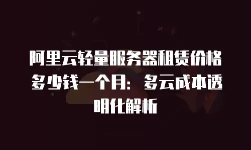 阿里云轻量服务器租赁价格多少钱一个月：多云成本透明化解析