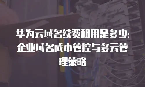 华为云域名续费租用是多少：企业域名成本管控与多云管理策略