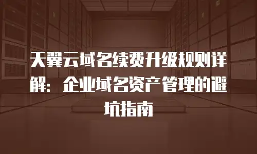 天翼云域名续费升级规则详解：企业域名资产管理的避坑指南