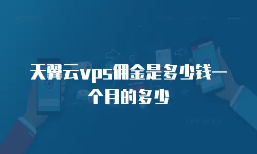 天翼云vps佣金是多少钱一个月的多少