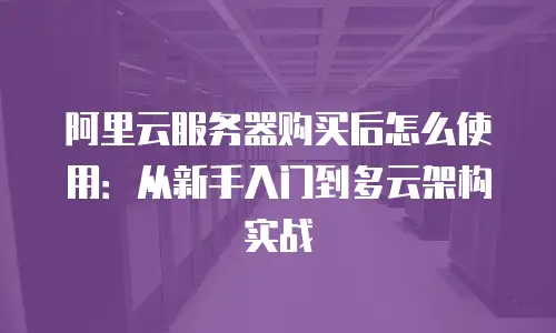 阿里云服务器购买后怎么使用：从新手入门到多云架构实战