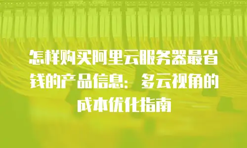 怎样购买阿里云服务器最省钱的产品信息：多云视角的成本优化指南