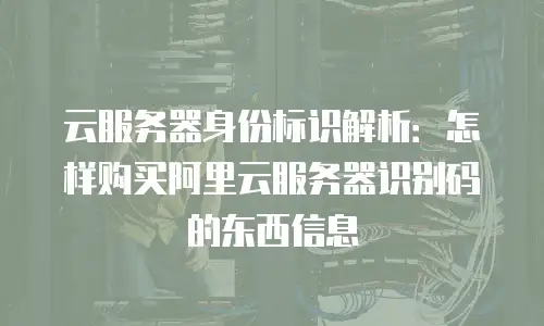 云服务器身份标识解析：怎样购买阿里云服务器识别码的东西信息