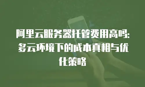 阿里云服务器托管费用高吗：多云环境下的成本真相与优化策略