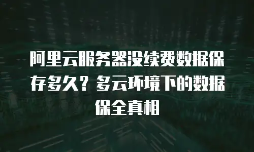 阿里云服务器没续费数据保存多久？多云环境下的数据保全真相