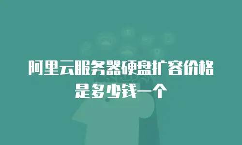 阿里云服务器硬盘扩容价格是多少钱一个