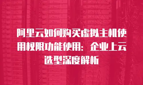 阿里云如何购买虚拟主机使用权限功能使用：企业上云选型深度解析