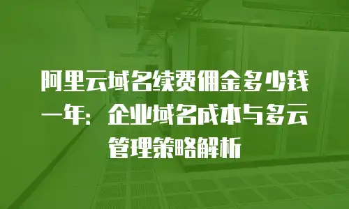 阿里云域名续费佣金多少钱一年：企业域名成本与多云管理策略解析