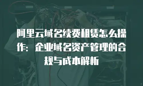 阿里云域名续费租赁怎么操作：企业域名资产管理的合规与成本解析
