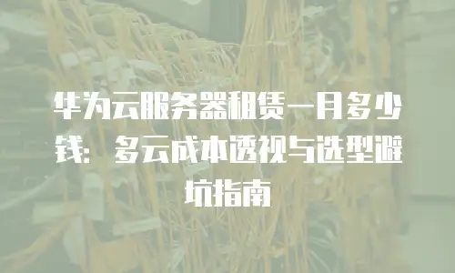 华为云服务器租赁一月多少钱：多云成本透视与选型避坑指南