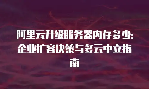 阿里云升级服务器内存多少：企业扩容决策与多云中立指南