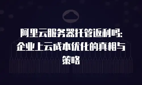 阿里云服务器托管返利吗：企业上云成本优化的真相与策略