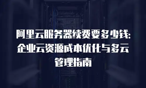 阿里云服务器续费要多少钱：企业云资源成本优化与多云管理指南