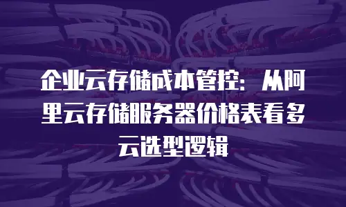 企业云存储成本管控：从阿里云存储服务器价格表看多云选型逻辑