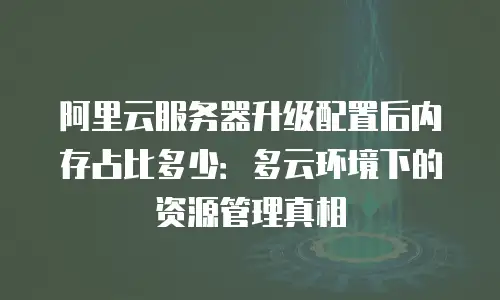 阿里云服务器升级配置后内存占比多少：多云环境下的资源管理真相