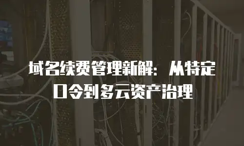 域名续费管理新解：从特定口令到多云资产治理