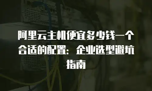 阿里云主机便宜多少钱一个合适的配置：企业选型避坑指南