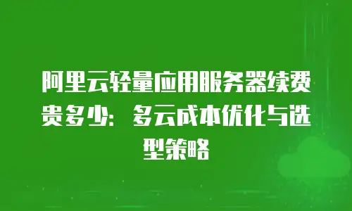 阿里云轻量应用服务器续费贵多少：多云成本优化与选型策略