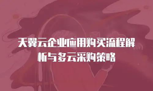 天翼云企业应用购买流程解析与多云采购策略