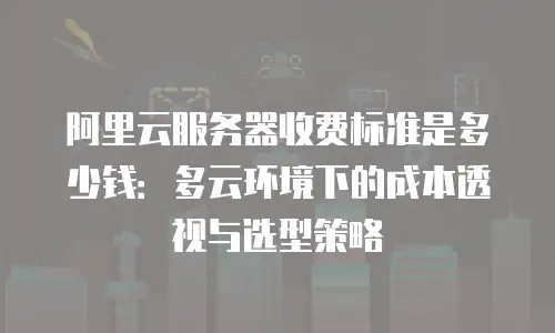 阿里云服务器收费标准是多少钱：多云环境下的成本透视与选型策略
