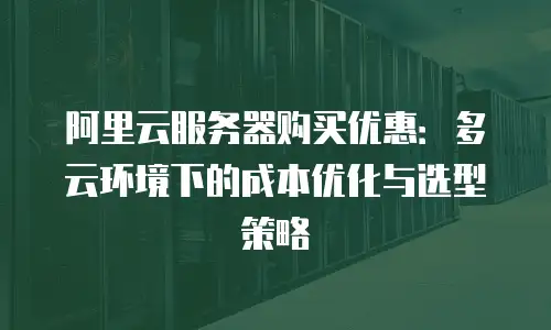 阿里云服务器购买优惠：多云环境下的成本优化与选型策略