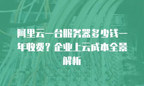 阿里云一台服务器多少钱一年收费？企业上云成本全景解析