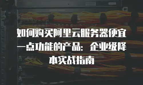 如何购买阿里云服务器便宜一点功能的产品：企业级降本实战指南