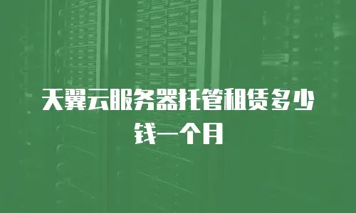 天翼云服务器托管租赁多少钱一个月