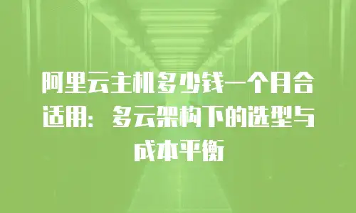 阿里云主机多少钱一个月合适用：多云架构下的选型与成本平衡
