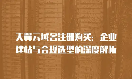天翼云域名注册购买：企业建站与合规选型的深度解析