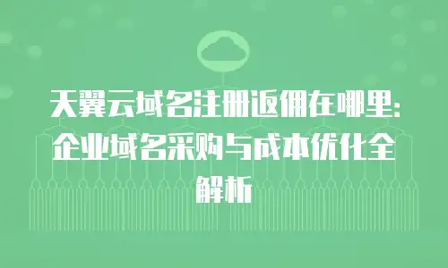 天翼云域名注册返佣在哪里：企业域名采购与成本优化全解析