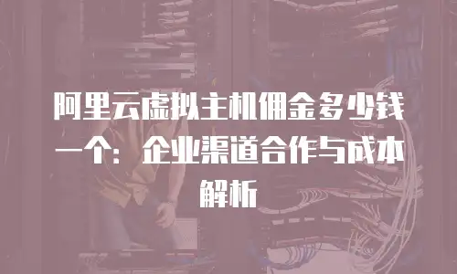 阿里云虚拟主机佣金多少钱一个：企业渠道合作与成本解析