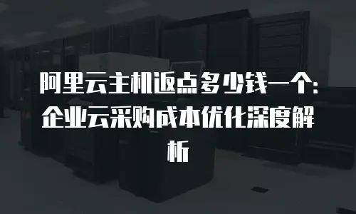 阿里云主机返点多少钱一个：企业云采购成本优化深度解析