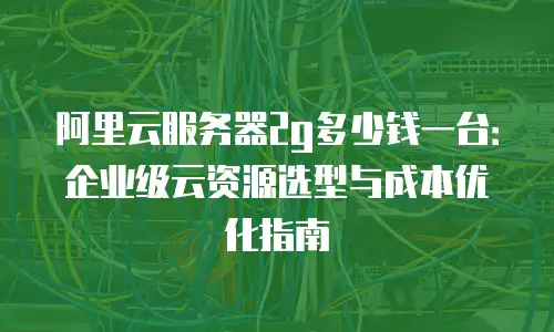 阿里云服务器2g多少钱一台：企业级云资源选型与成本优化指南