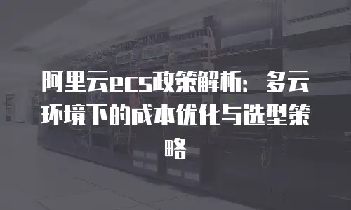 阿里云ecs政策解析：多云环境下的成本优化与选型策略