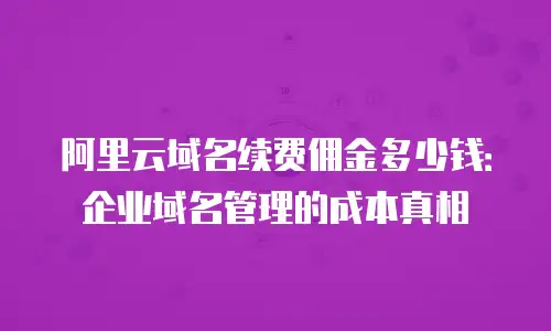 阿里云域名续费佣金多少钱：企业域名管理的成本真相