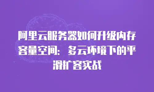 阿里云服务器如何升级内存容量空间：多云环境下的平滑扩容实战